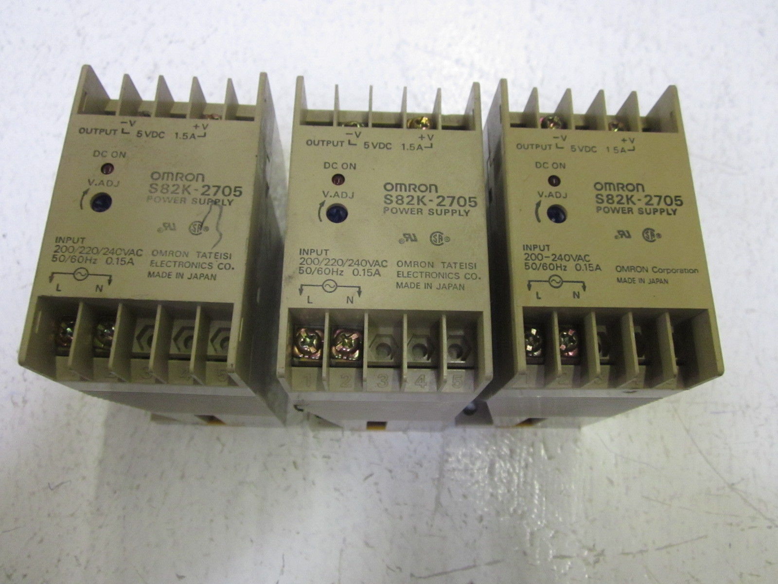 LOT OF 3 OMRON S82K-2705 240VAC POWER SUPPLY UNMP
