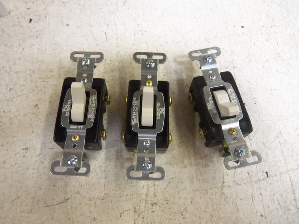 LOT OF 3  PASS & SEYMOUR CS215-W DOUBLE POLE SWITCH NSMP