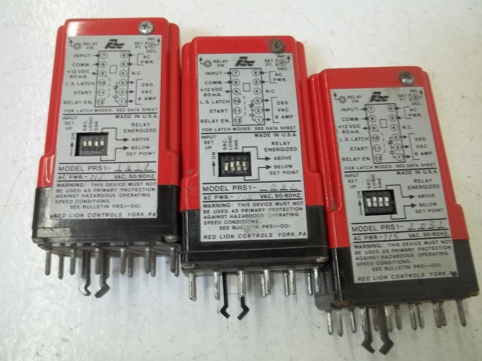 LOT OF 3 RED LION CONTROL PRS11031 RELAY UNMP