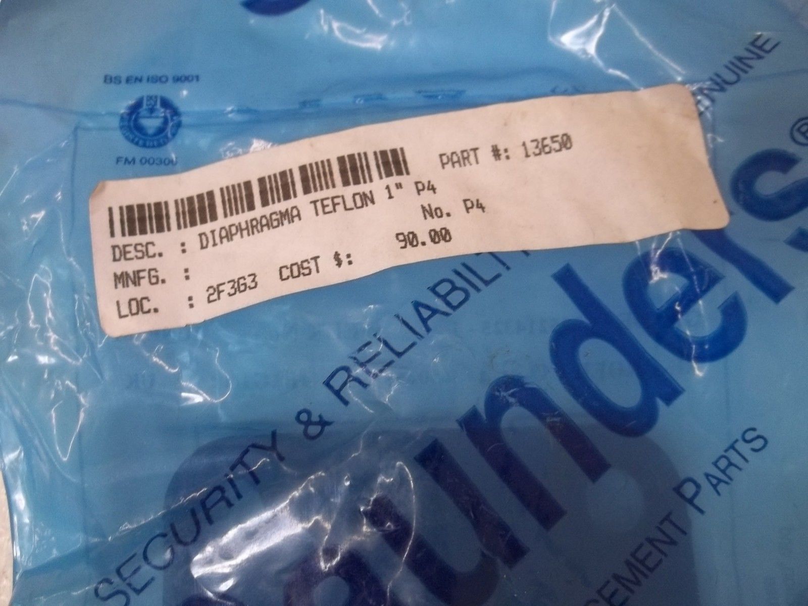 LOT OF 3 SAUNDELS DA025P4  DIAPHRAGMA TELON 1" P4 NSMP