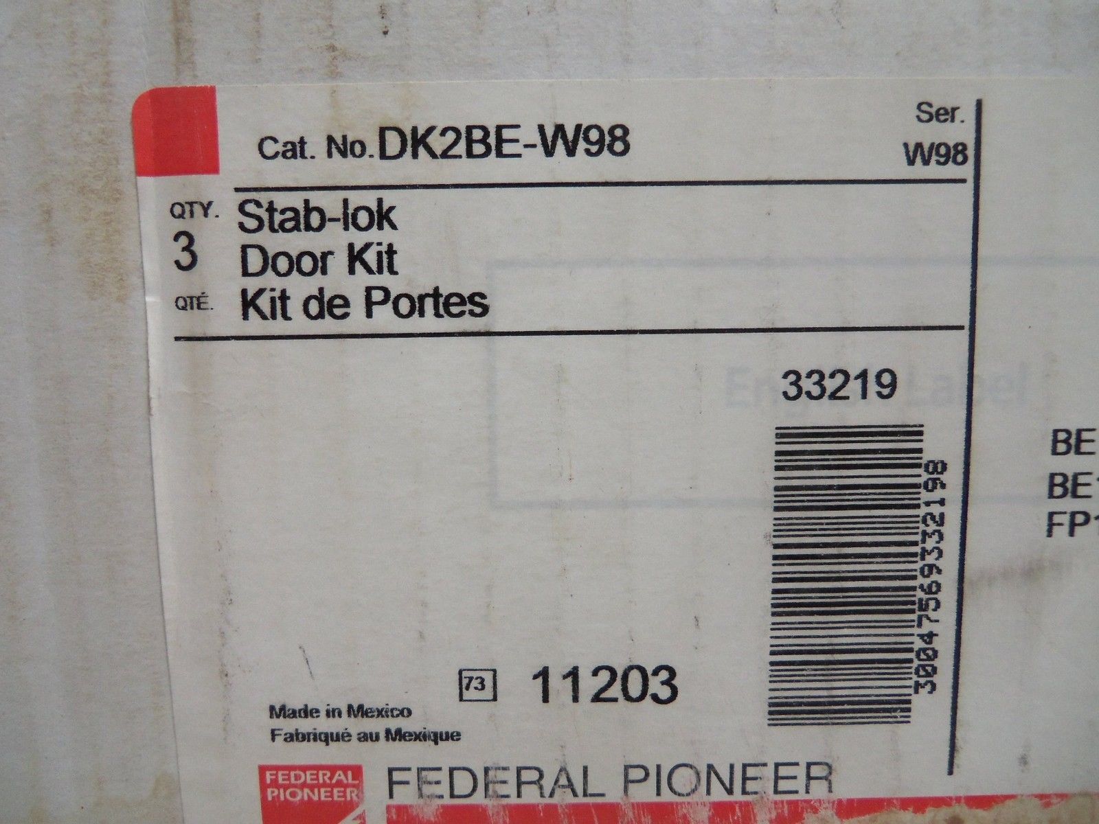 LOT OF 3 SCHNEIDER ELECTRIC DK2BE-W98 DOOR KIT NSMP