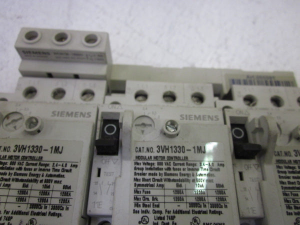 LOT OF 3 SIEMENS 3VH1330-1MJ W/ 3VU9135-1BB01MINI RELAY CONTACTOR UNMP