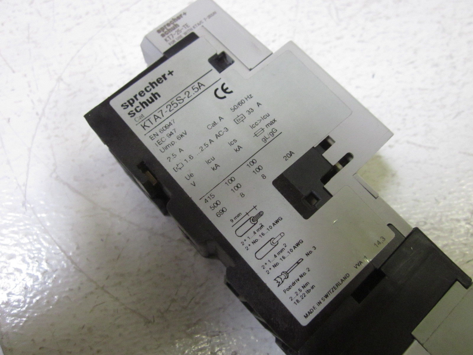 LOT OF 3 SPRECHNER + SCHUH KTA7-25S-2.5A W/ CA 9-4C-10 24V CONTACTOR UNMP