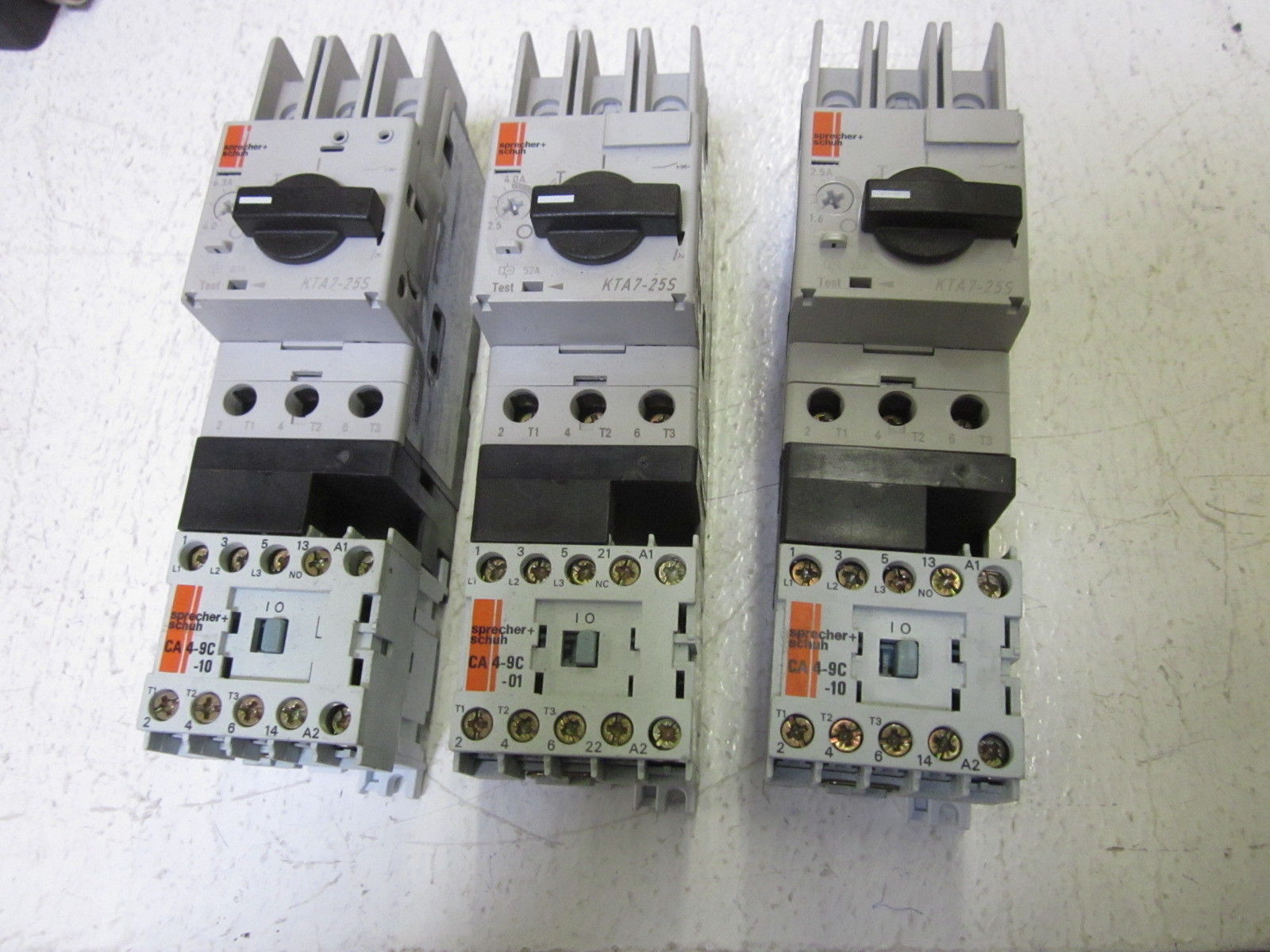 LOT OF 3 SPRECHNER + SCHUH KTA7-25S-2.5A W/ CA 9-4C-10 24V CONTACTOR UNMP
