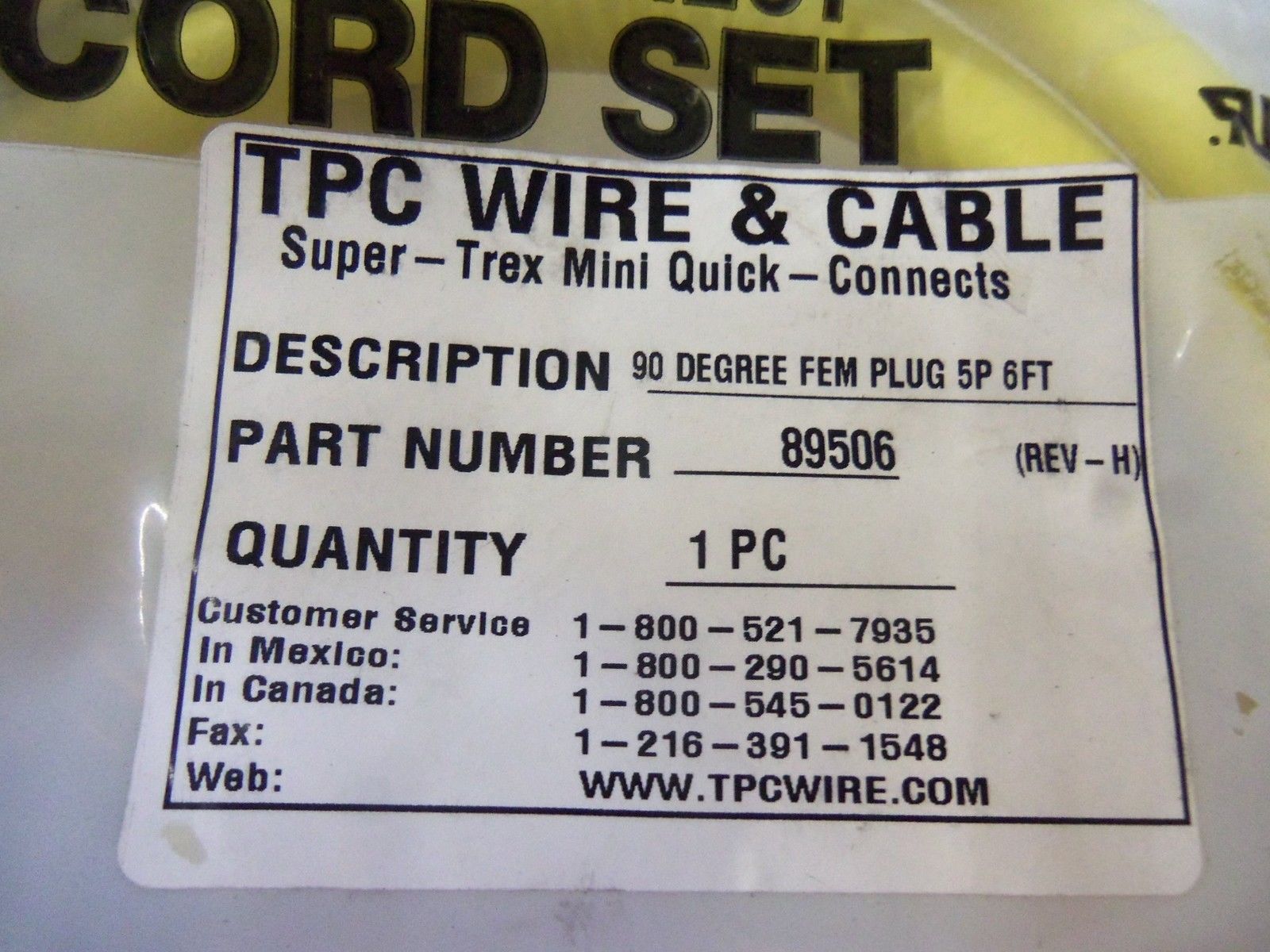 LOT OF 3 TPC WIRE & CABLE 89506 NSMP