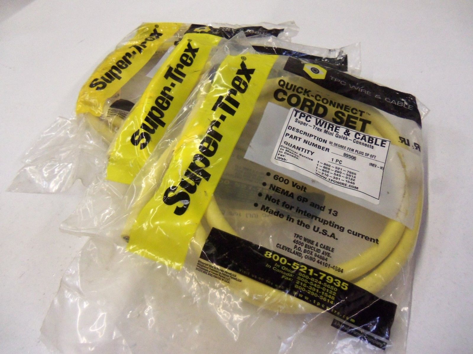 LOT OF 3 TPC WIRE & CABLE 89506 NSMP