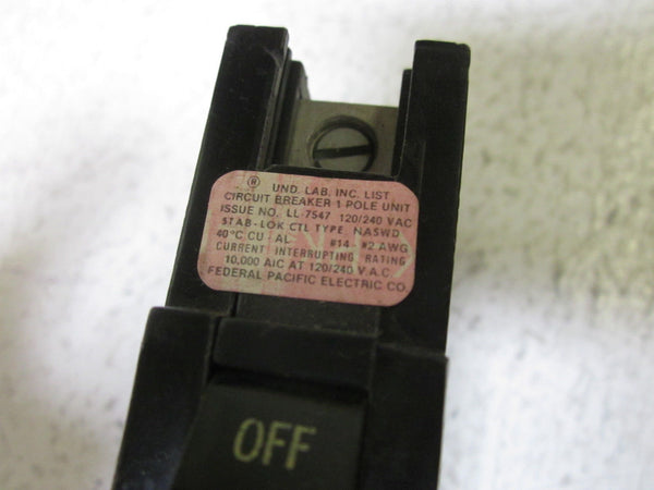 LOT OF 40 FEDERAL PACIFIC NASWD115 CIRCUIT BREAKER UNMP