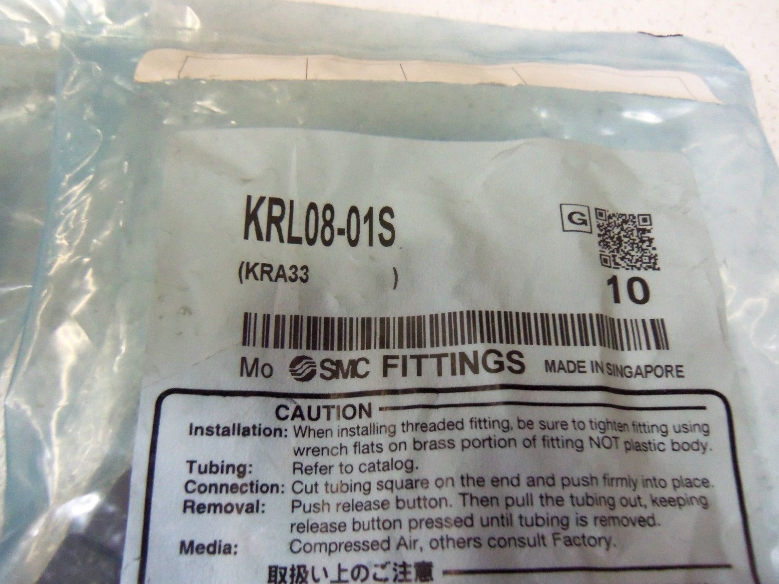 LOT OF 40 SMC FITTINGS KRL08-01S NSMP