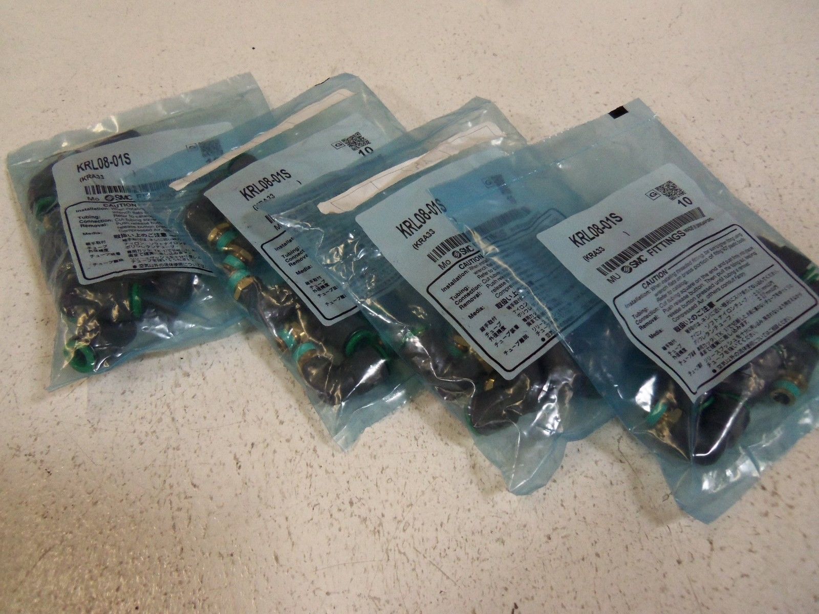 LOT OF 40 SMC FITTINGS KRL08-01S NSMP