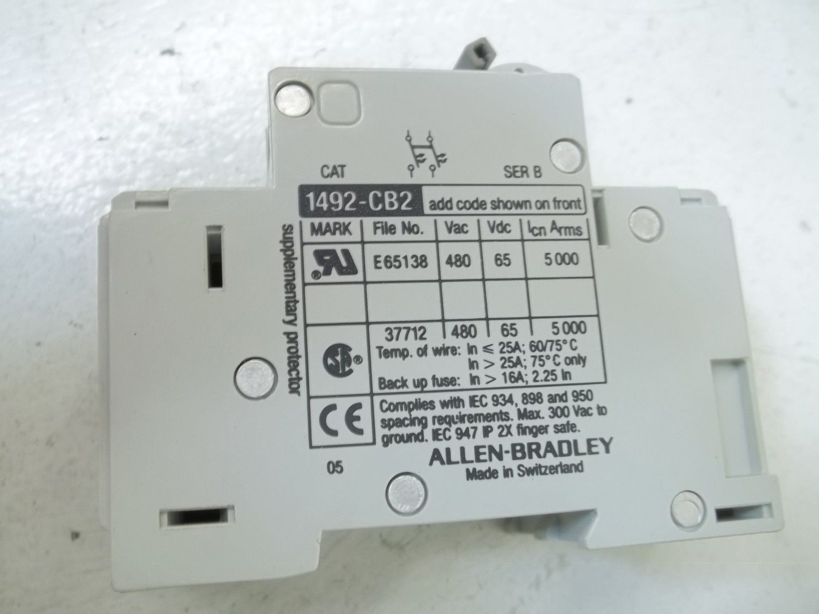LOT OF 4 ALLEN BRADLEY 1492-CB2H500 SER. B CIRCUIT BREAKER 50A UNMP
