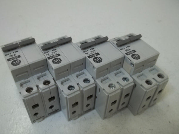 LOT OF 4 ALLEN BRADLEY 1492-CB2H500 SER. B CIRCUIT BREAKER 50A UNMP