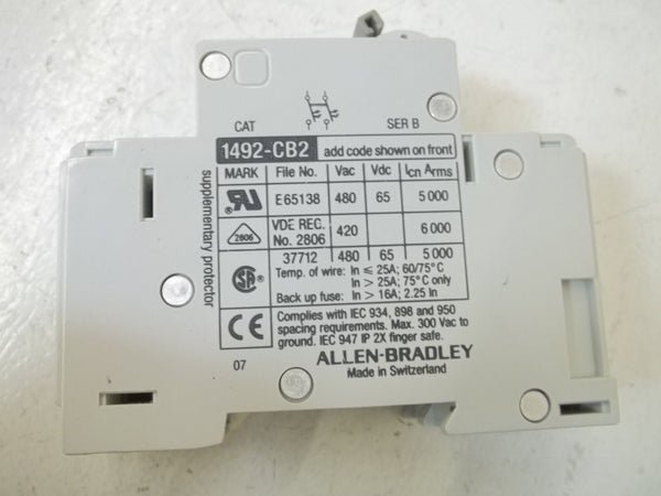 LOT OF 4 ALLEN BRADLEY 1492-CB2H040 SER. B CIRCUIT BREAKER 4A UNMP