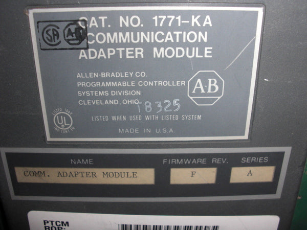 ALLEN BRADLEY 1771-KA SER. A COMMUNICATION ADAPTER MODULE NSNP