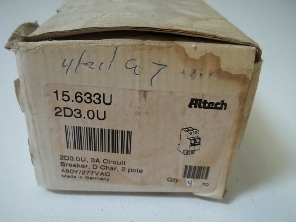 LOT OF 4 ALTECH CORP. 2D3.0U CIRCUIT BREAKER NSMP
