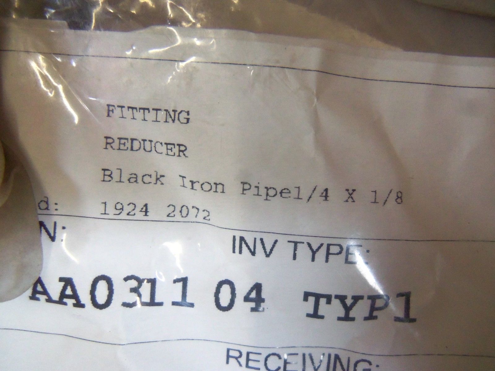 LOT OF 4 BLACK IRON PIPEL 1/4" X 1/8" FITTING 1924-2072 NSNP
