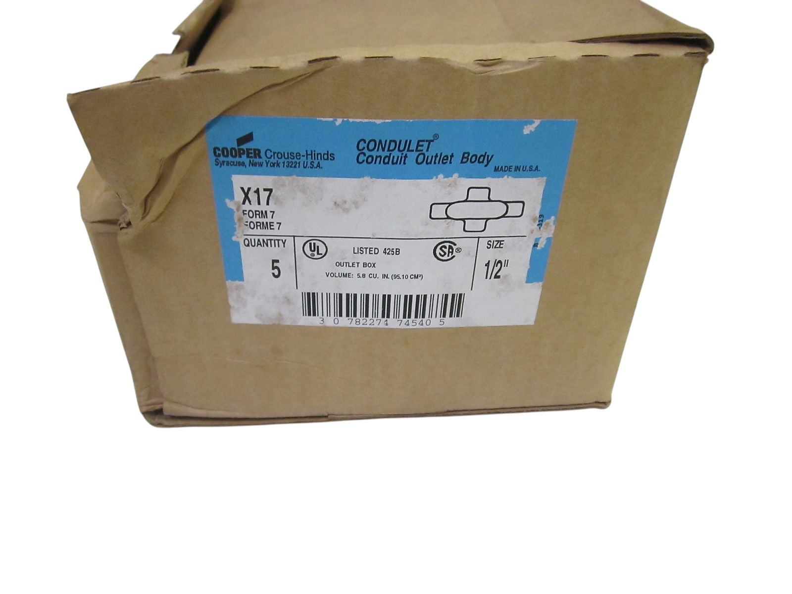 LOT OF 4 COOPER X17 CONDUIT OUTLET BODY NSMP