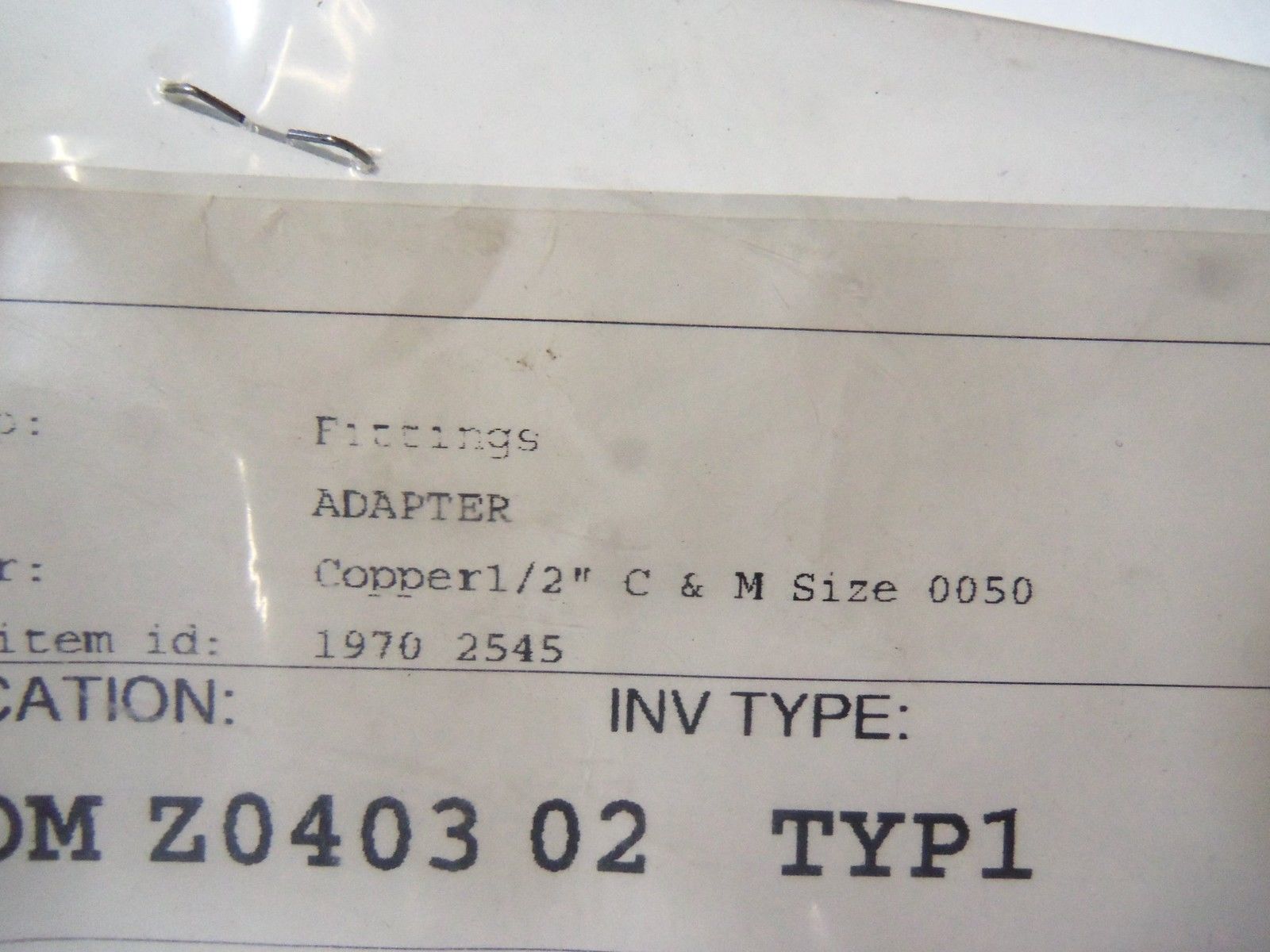 LOT OF 4 COPPER 1/2" FITTING 1970-2545 NSNP