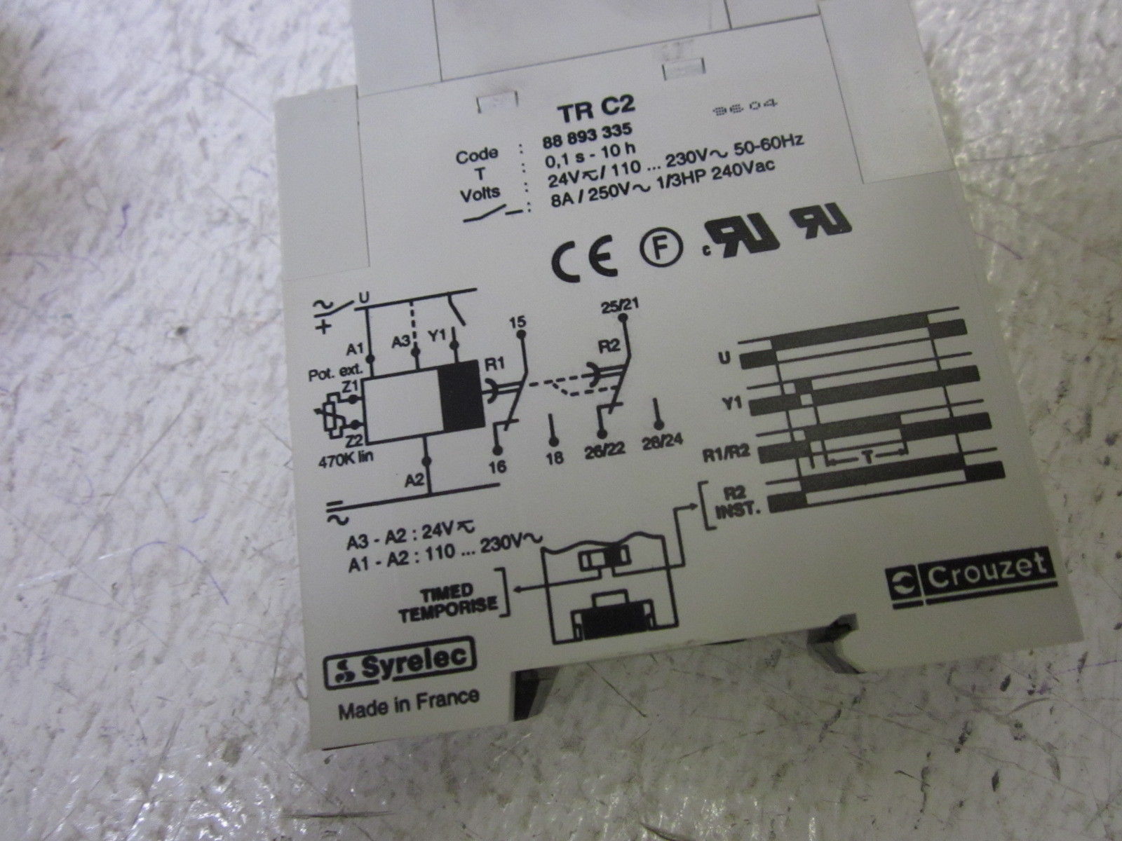 LOT OF 4 CROUZET TR C2 24V TIME DELAY 1 SEC-10HRS. 110-230V NSMP