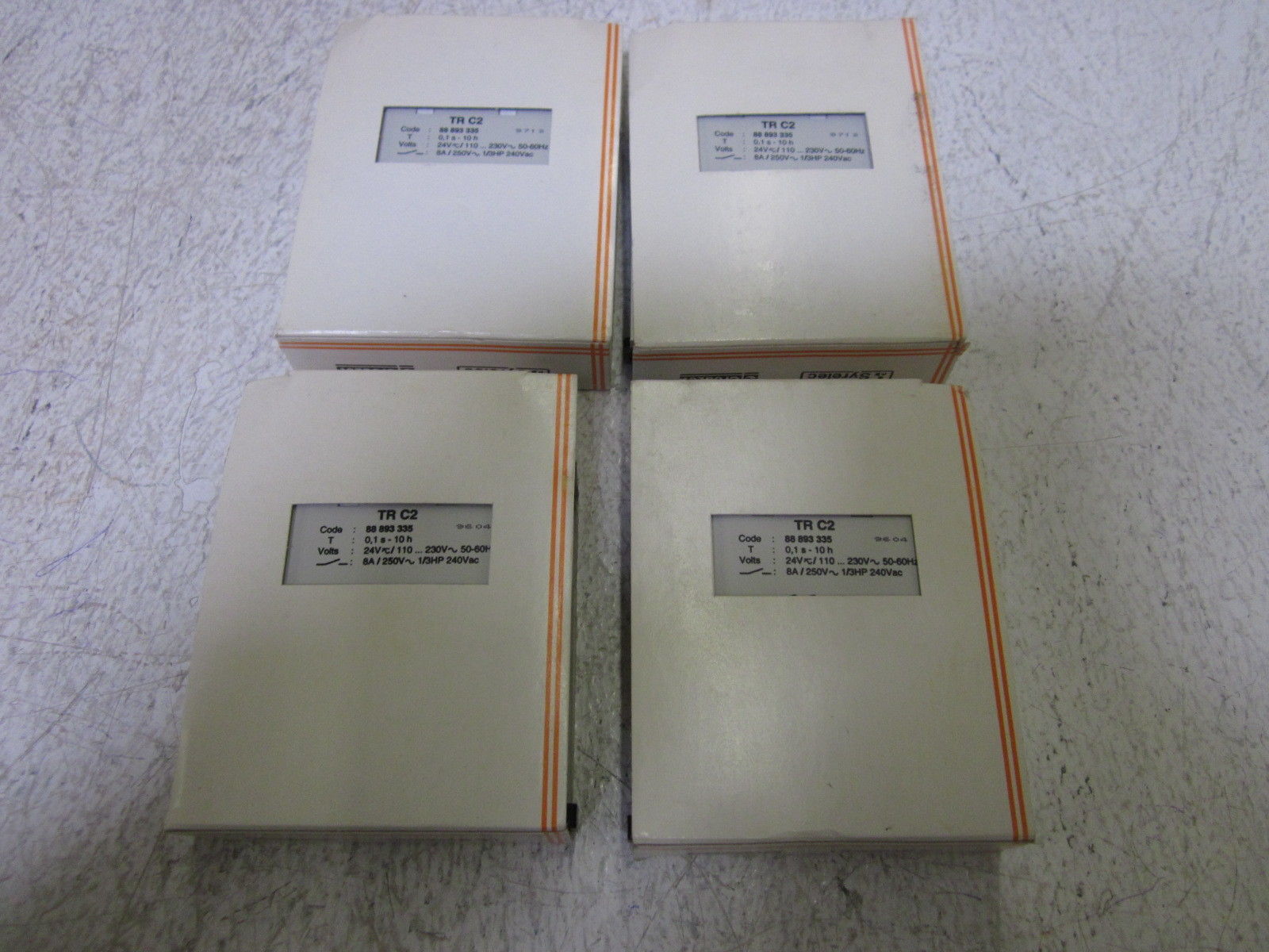 LOT OF 4 CROUZET TR C2 24V TIME DELAY 1 SEC-10HRS. 110-230V NSMP