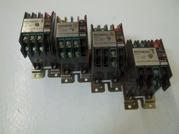LOT OF 4 CUTLER HAMMER D40RB SER.A-2-BASE CONTROL RELAY UNMP