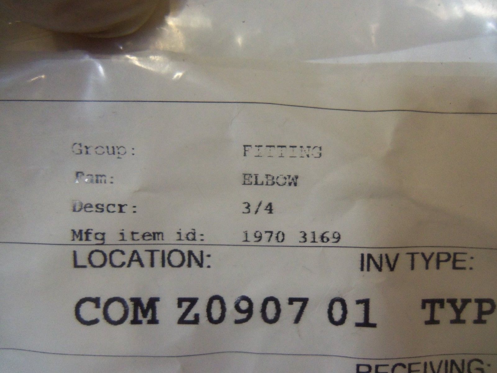 LOT OF 4 ELBOW FITTING 3/4"  1970-3169 NSNP