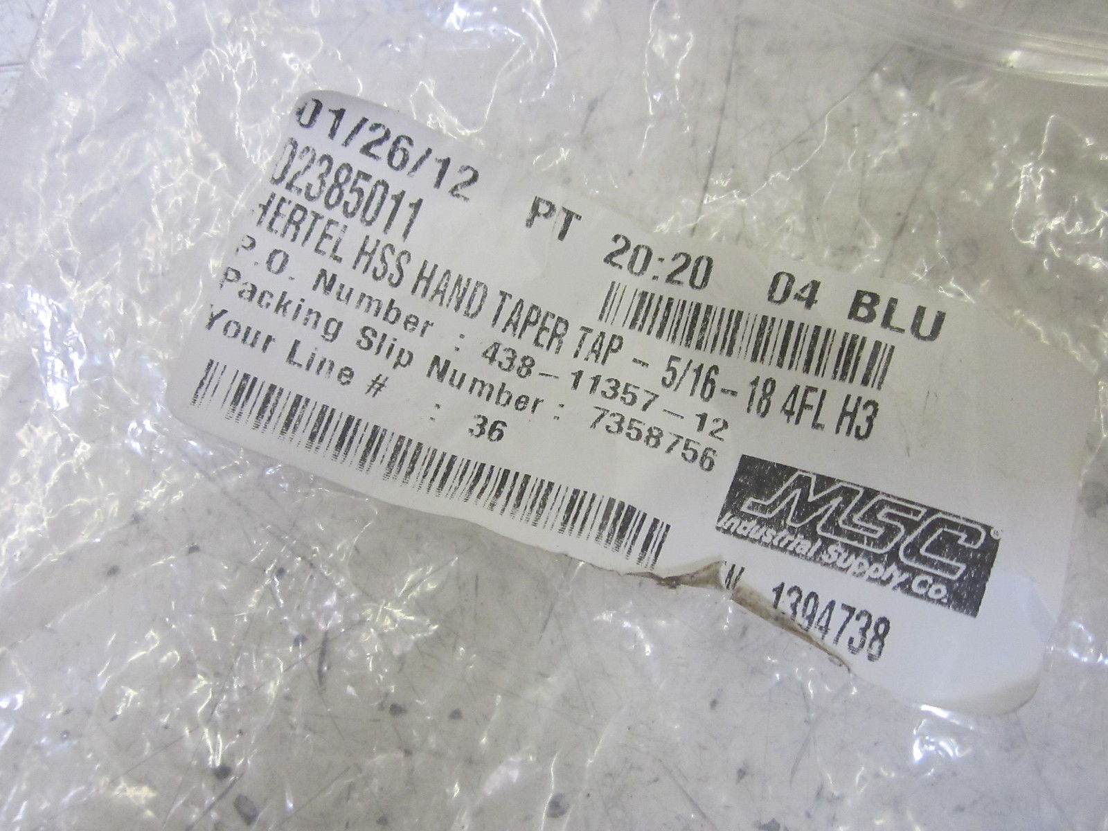 LOT OF 4 HERTEL HSS HAND TAPER TAP 5/16-18 4FL H3 NSNP