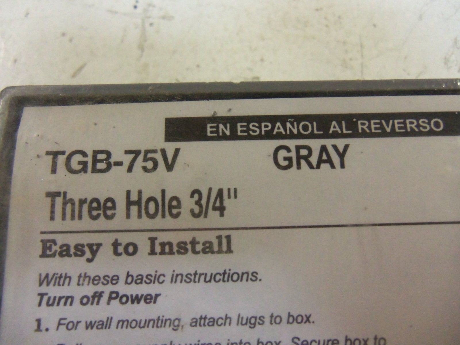 BWF TGB-75V OUTLET BOX 3-HOLE 3/4"  NSNP IN NSMP