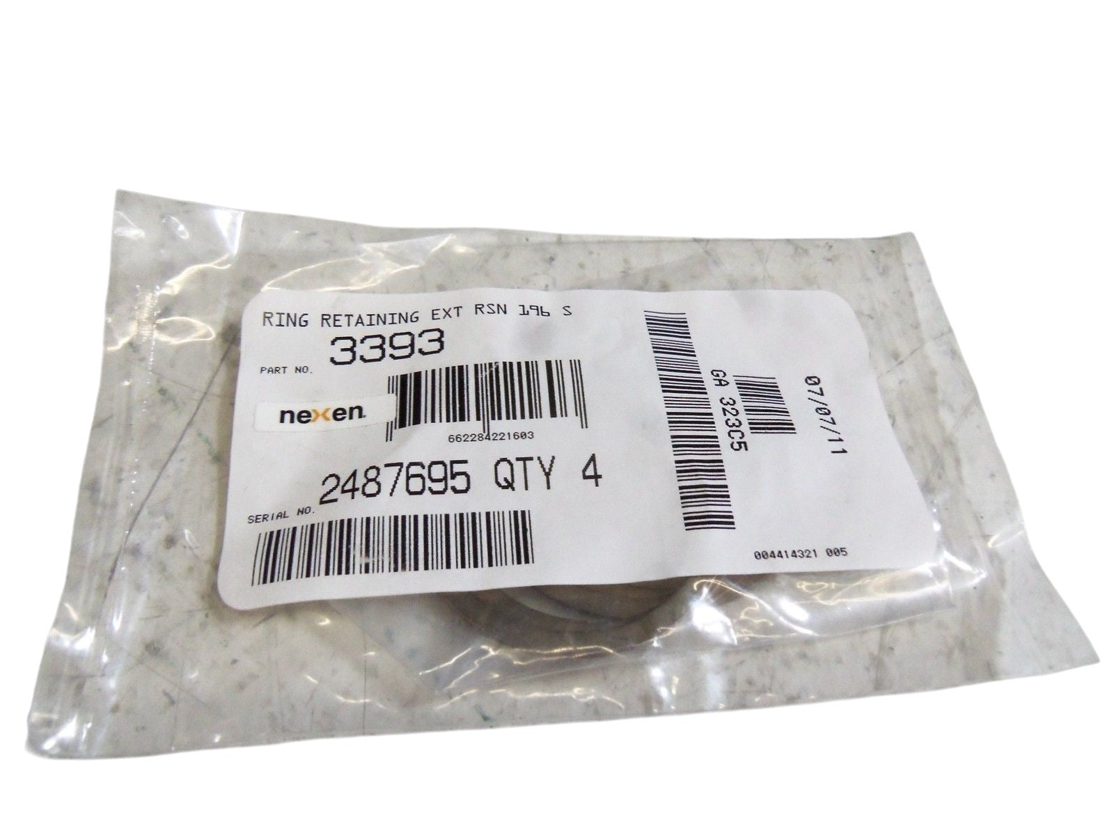 LOT OF 4 NEXEN 3393 RETAINING RING NSMP