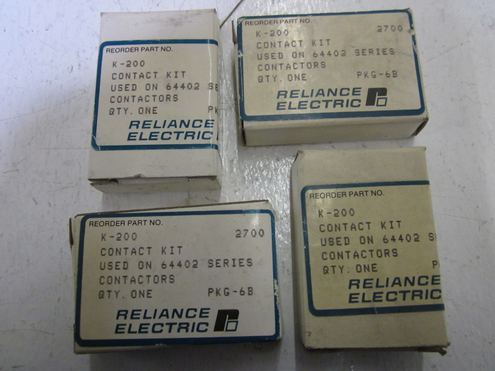 LOT OF 4 RELIANCE ELECTRIC K-200 CONTACT KIT NSMP
