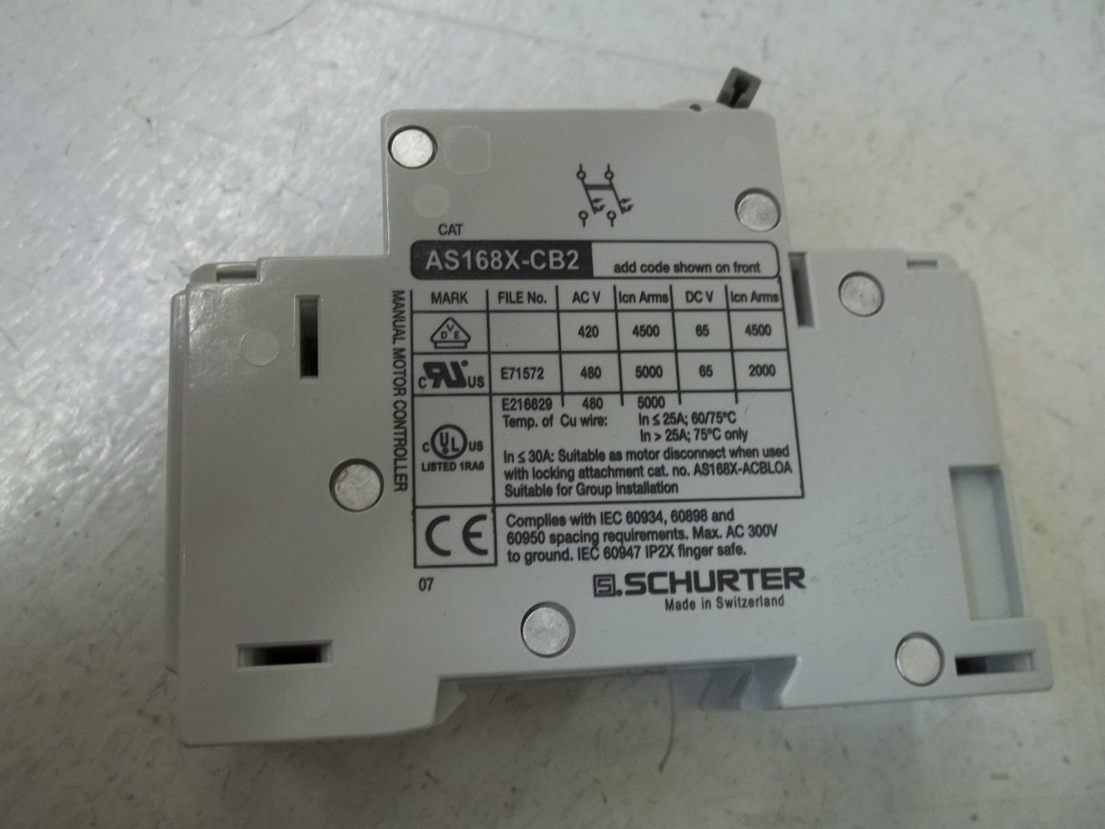 LOT OF 4 SCHURTER AS168X-CB2H040 FUSE HOLDER NSNP