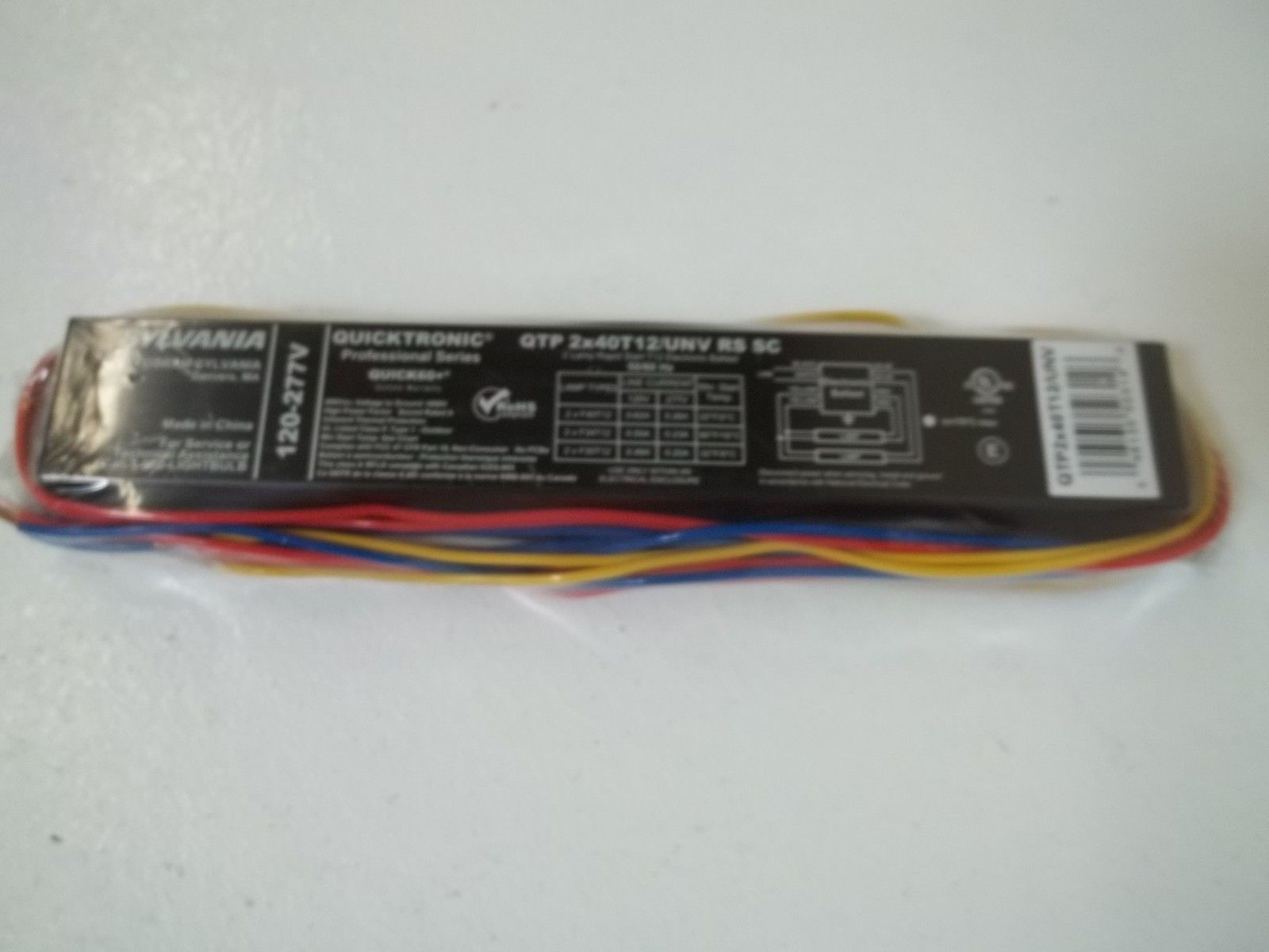 LOT OF 4 SYLVANIA QPT2X40/T12/UNV/RS/SC  BALLAST 120/277V NSMP