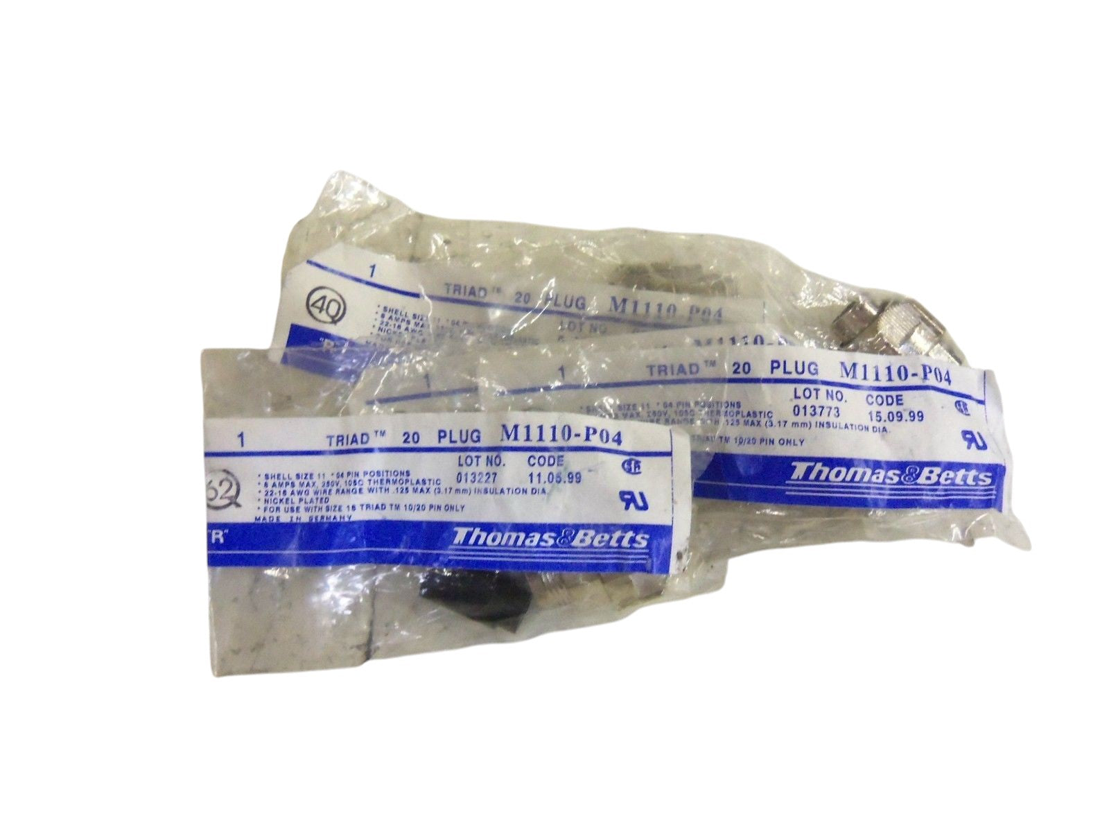 LOT OF 4 THOMAS & BETTS M1110-P04 CONNECTORS NSMP