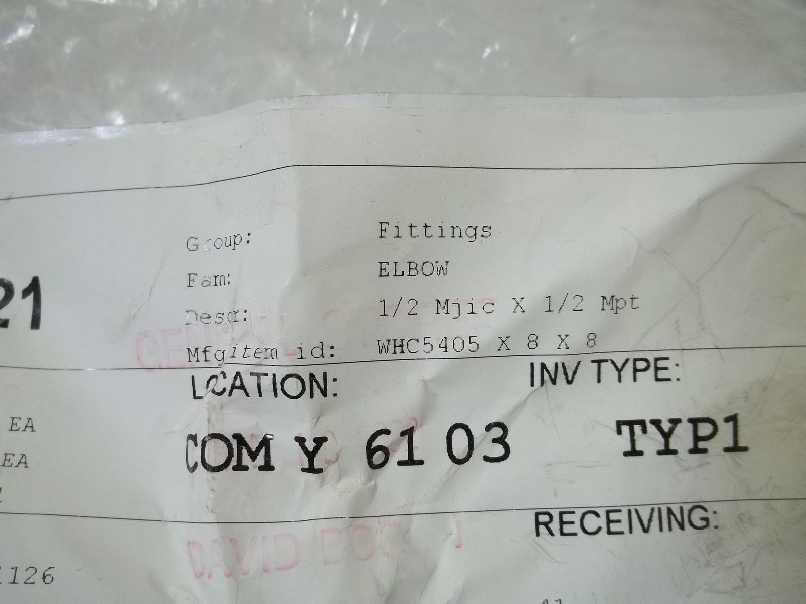 LOT OF 4 WHC5405 X 8 X 8 1/2" MJIC X 1/2" MPT NSNP