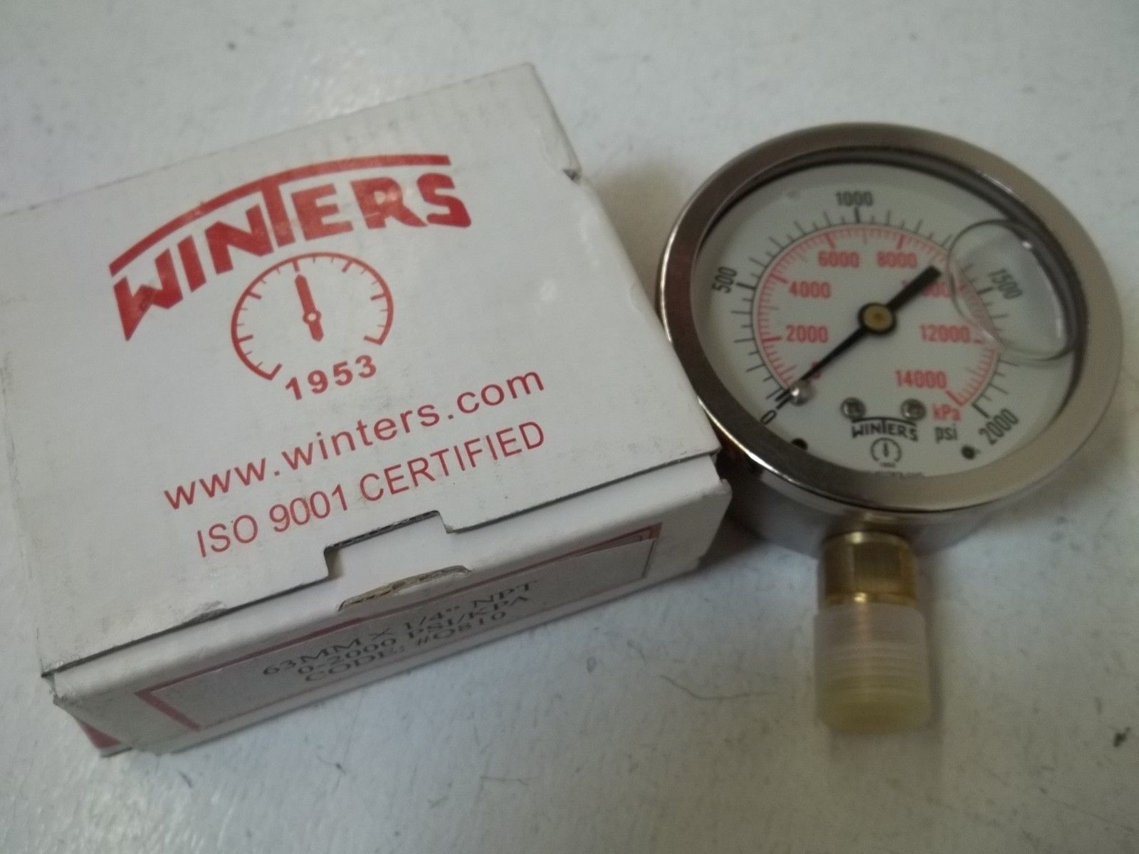 WINTERS Q810 GAUGE 0-2000 63MMX1/4"NPT  NSMP