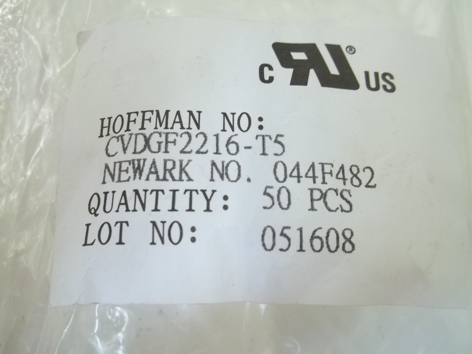 LOT OF 50 HOFFMAN CVDGF2216-T5 TERMINAL, FEMALE DISCONNECTOR NSMP