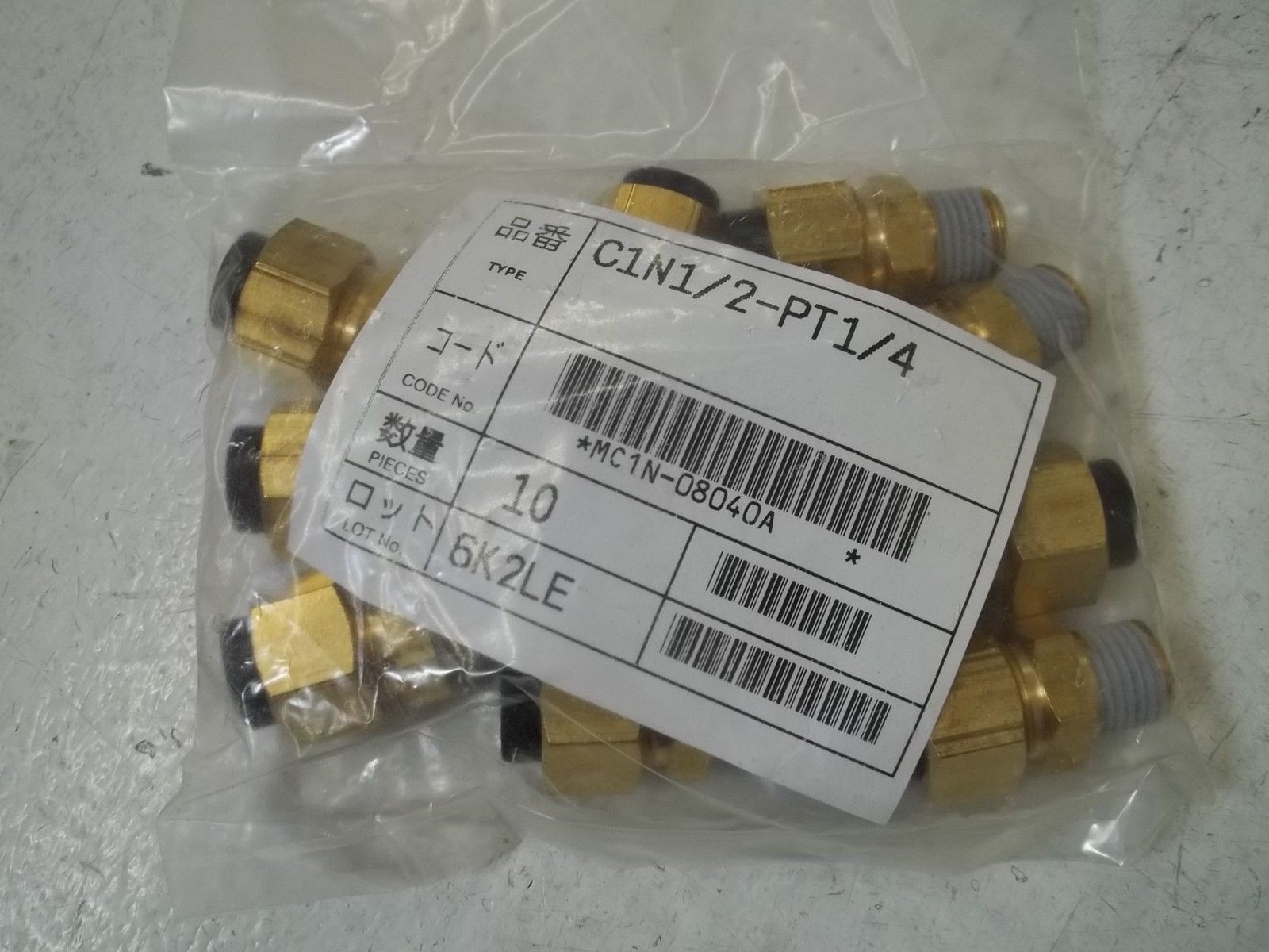 LOT OF 50 NITTA MOORE C1N1/2-PT1/4 TUBE FITTINGS NSMP