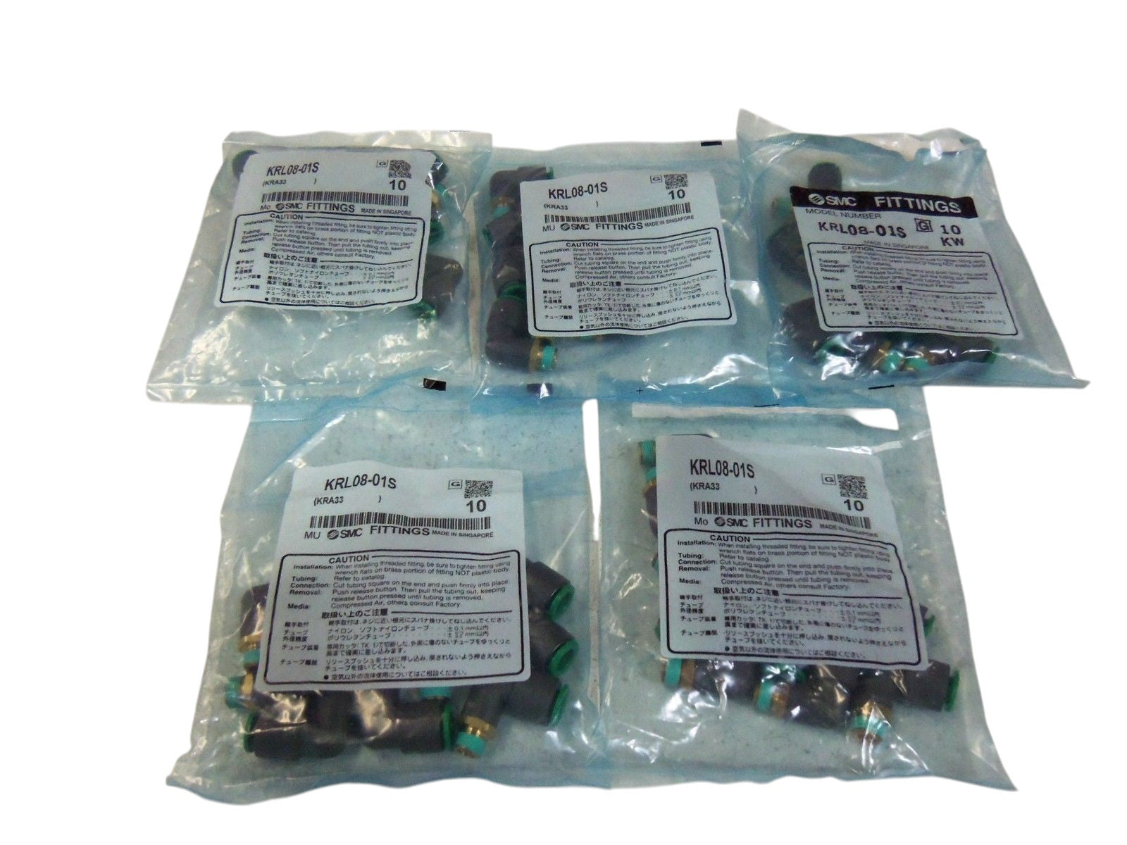 LOT OF 50  SMC FITTINGS KRL08-01S NSMP