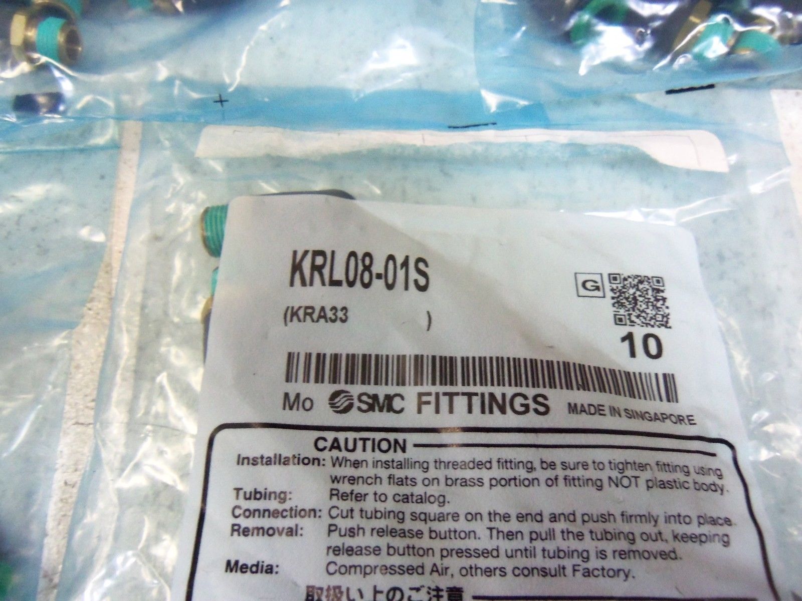 LOT OF 50  SMC FITTINGS KRL08-01S NSMP