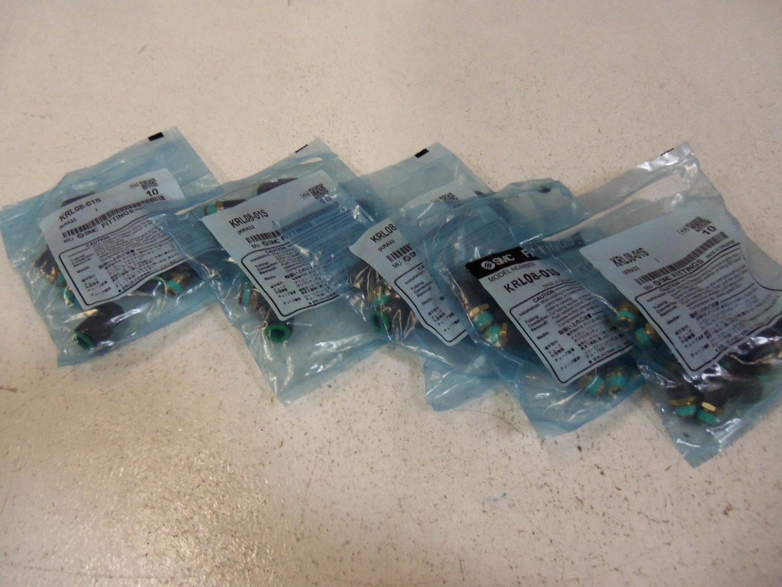 LOT OF 50  SMC FITTINGS KRL08-01S NSMP