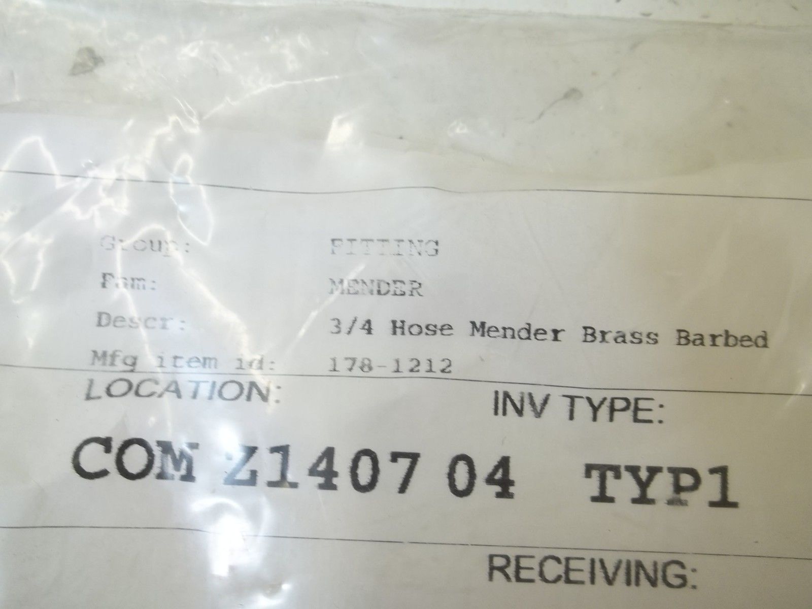 LOT OF 5 178-1212 3/4 HOSE MENDER BRASS BARBED NSNP