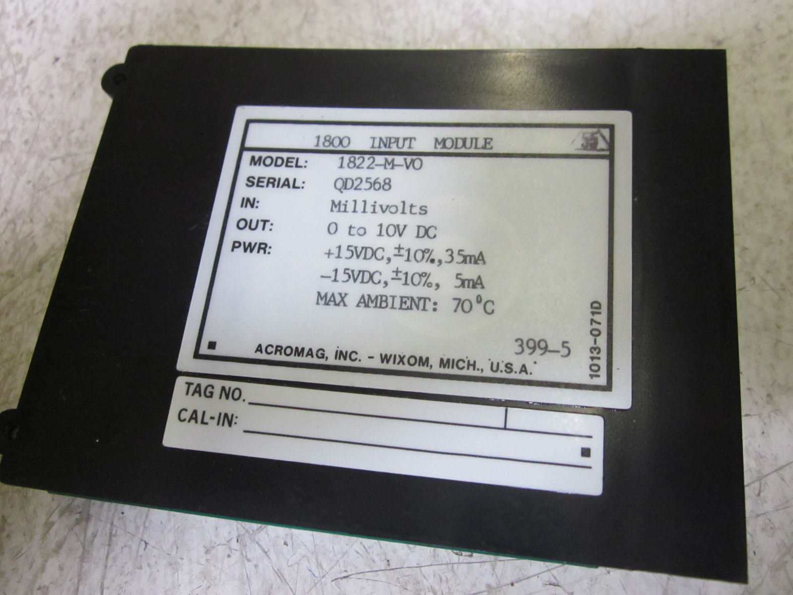 LOT OF 5 ACROMAG 1822-M-V0 SERIES 1800 INPUT MODULE NSMP