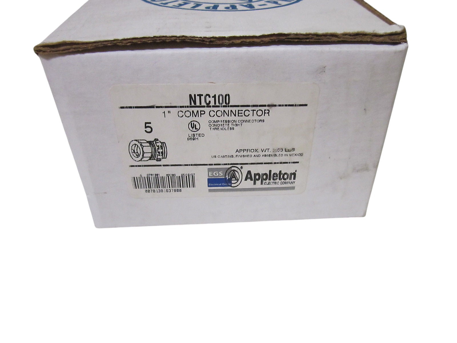 LOT OF 5 APPLETON NTC100  CONNECTOR 1" NSMP