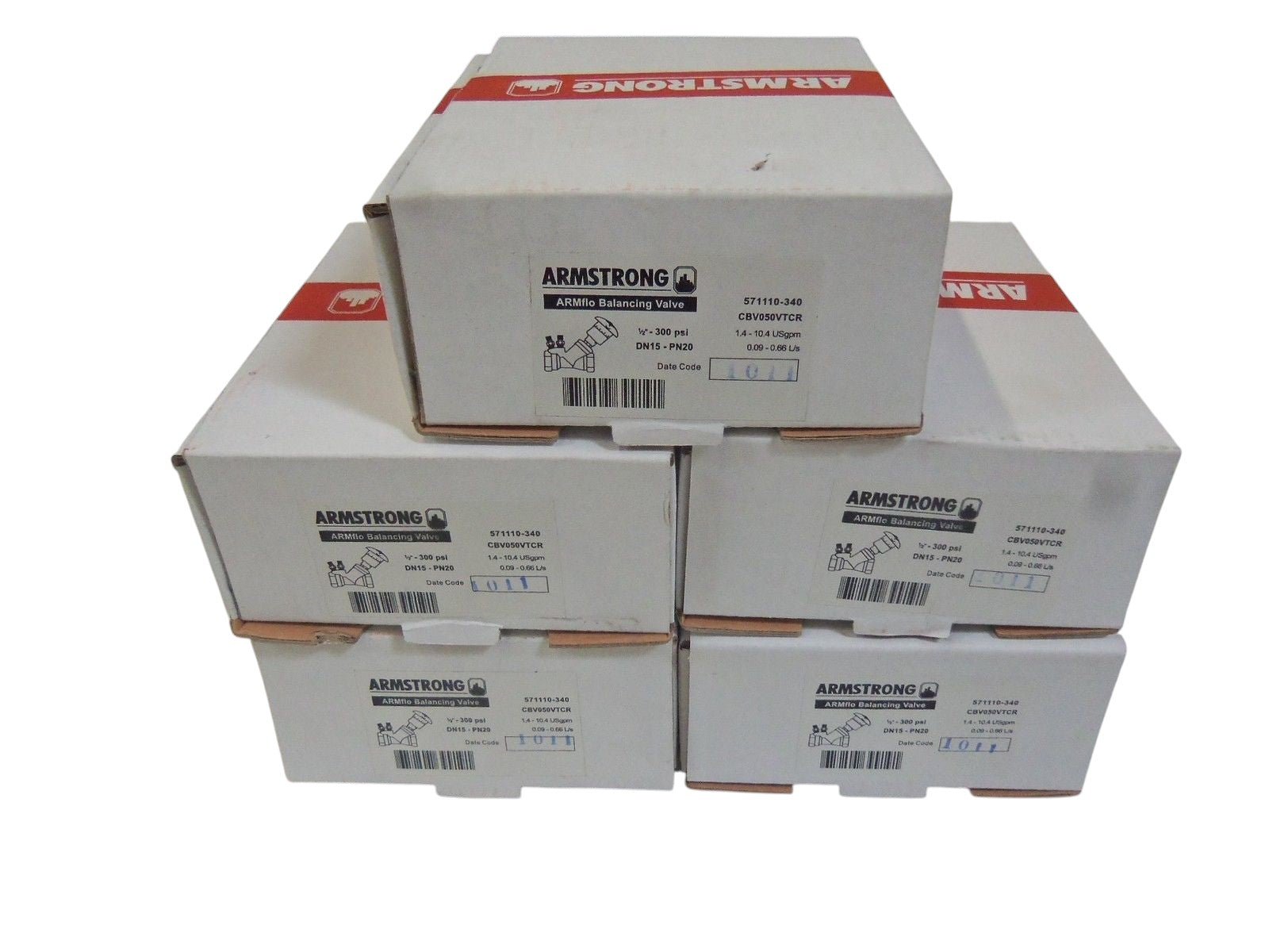 LOT OF 5 ARMSTRONG DN15-PN20  1/2"-300 PSI NSMP