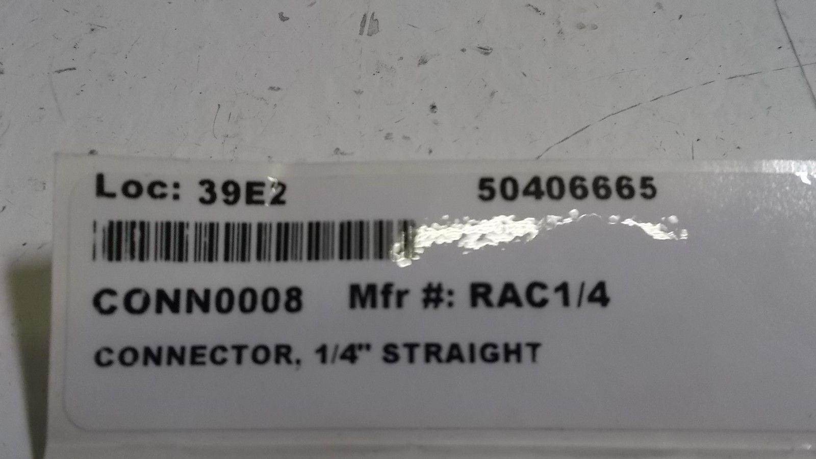 LOT OF 5 CONNECTOR, 1/4" STRAIGHT RAC1/4 NSNP
