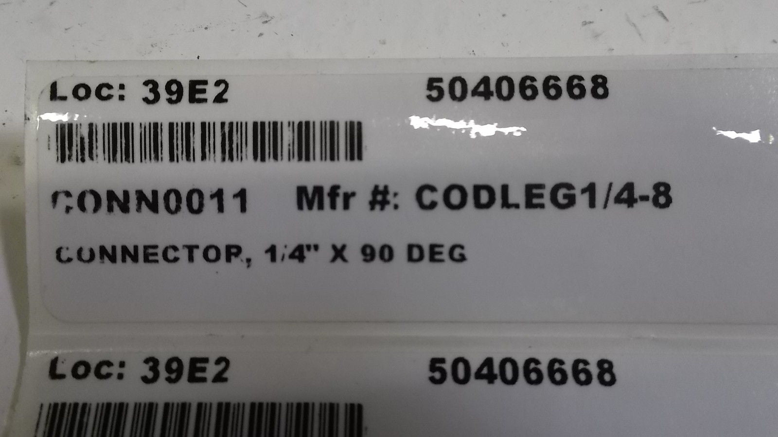 LOT OF 5 CONNECTOR 1/4" X 90 DEGREES CODLEG1/48 NSNP