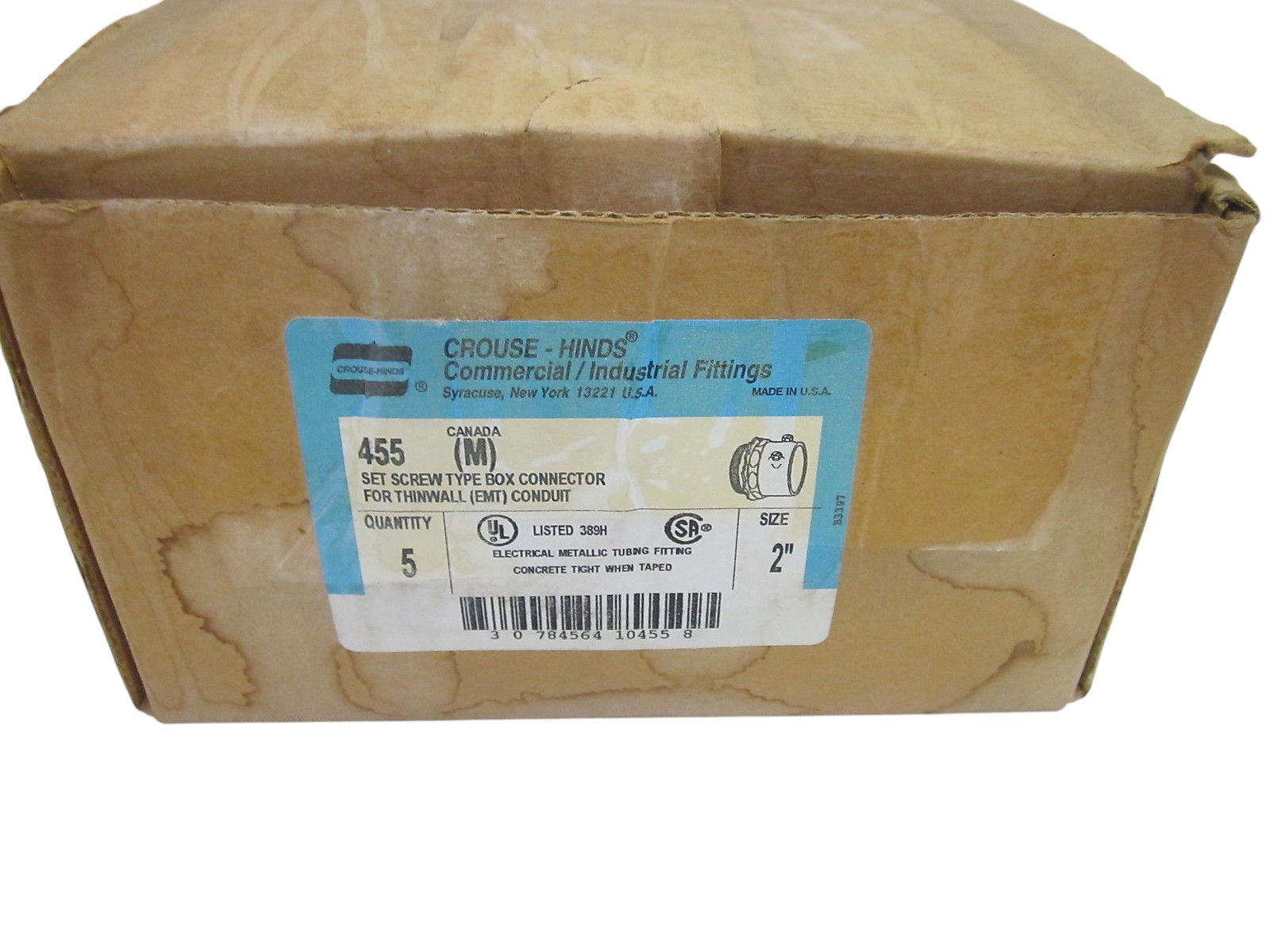 LOT OF 5 CROUSE-HINDS 445 SET SCREW TYPE BOX CONN. 2" NSMP