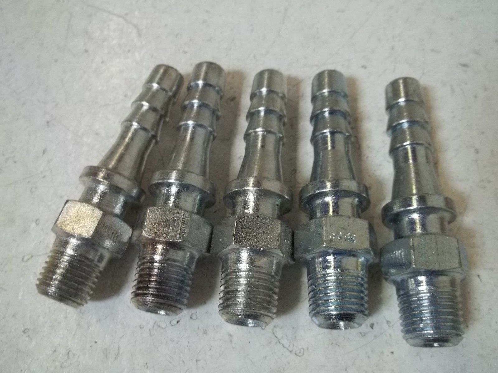 LOT OF 5 DIX3505 STEEL HOSE END 3/8" X 1/4" MPT NSNP