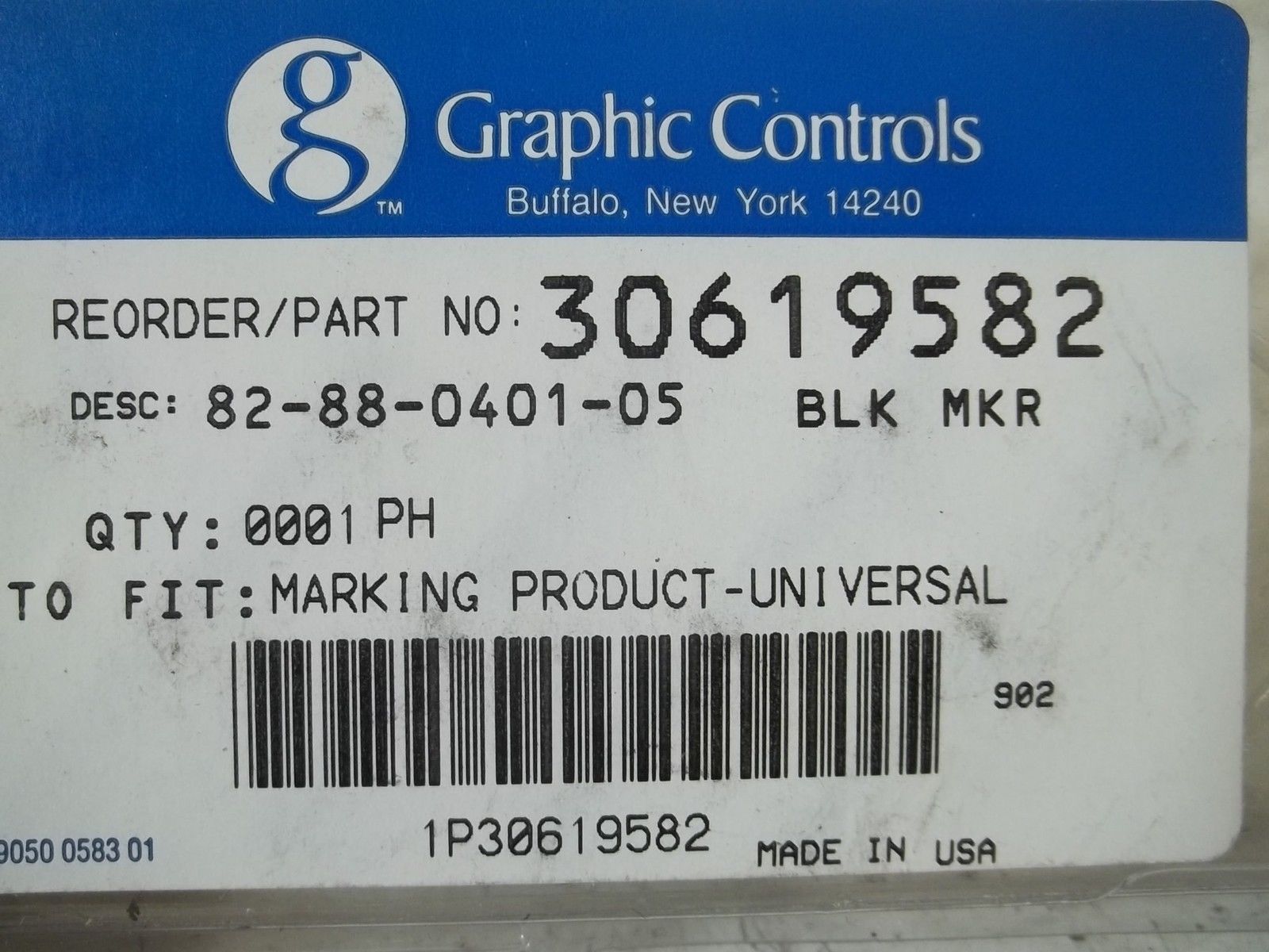 LOT OF 5 GRAPHIC CONTROLS 30619582 BLACK RECORDER PENS NSMP