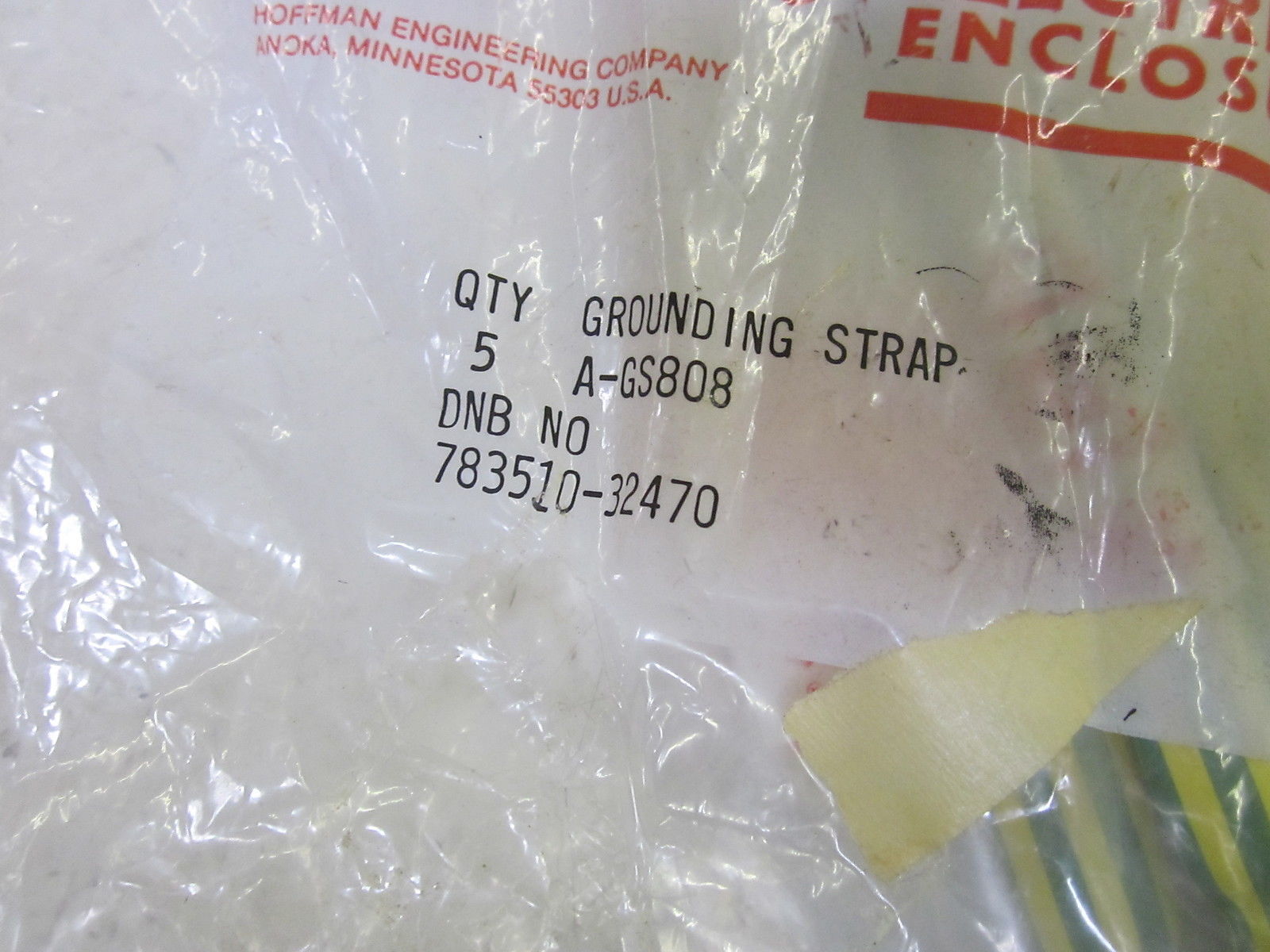 LOT OF 5 HOFFMAN A-GS808 GROUNDING STRAP NSMP