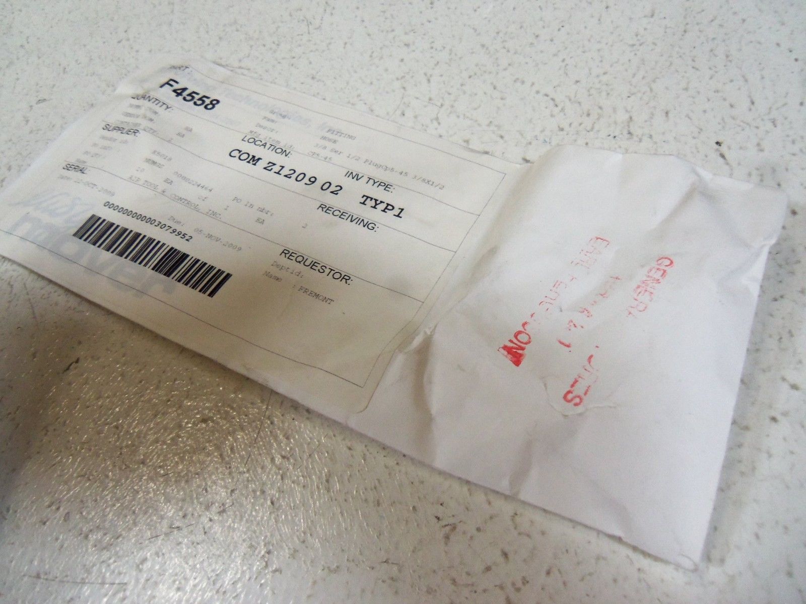 LOT OF 5 HOSE FITTING 3/8" X 1/2" CP5-45 NSNP